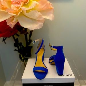 Royal Blue INC Sandals Size 10 3 1/2 inch heel